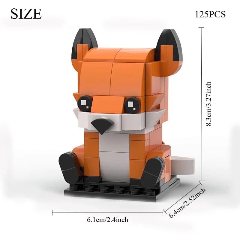 Kit di costruzione di animali volpe da 125 pezzi, modello di puzzle 3D creativo, regalo di decorazioni artistiche per adolescenti e adulti