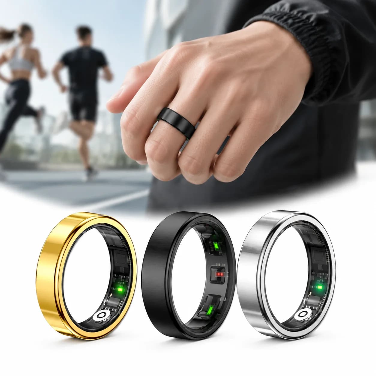 Smart Ring Wellness Tracker with Heart Rate, Temperature Check, Sleep, Stress| No Subscription | Android & iOS Compatible