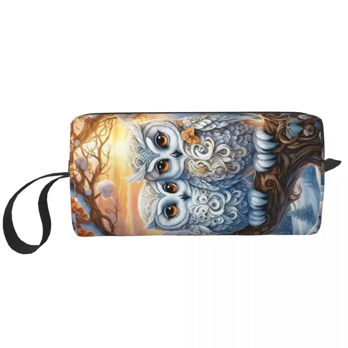 Borsa cosmetica da viaggio personalizzata con gufo per donna, trucco, articoli da toeletta, kit Dopp per riporre bellezza da donna