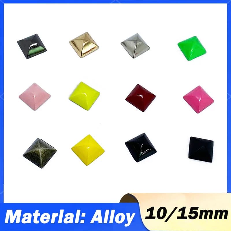 5~50 Set di Rivetti a Piramide Quadrata, Borchie in Lega con Viti in Ferro per Scarpe, Cappelli, Borse, Accessori Fai-da-Te
