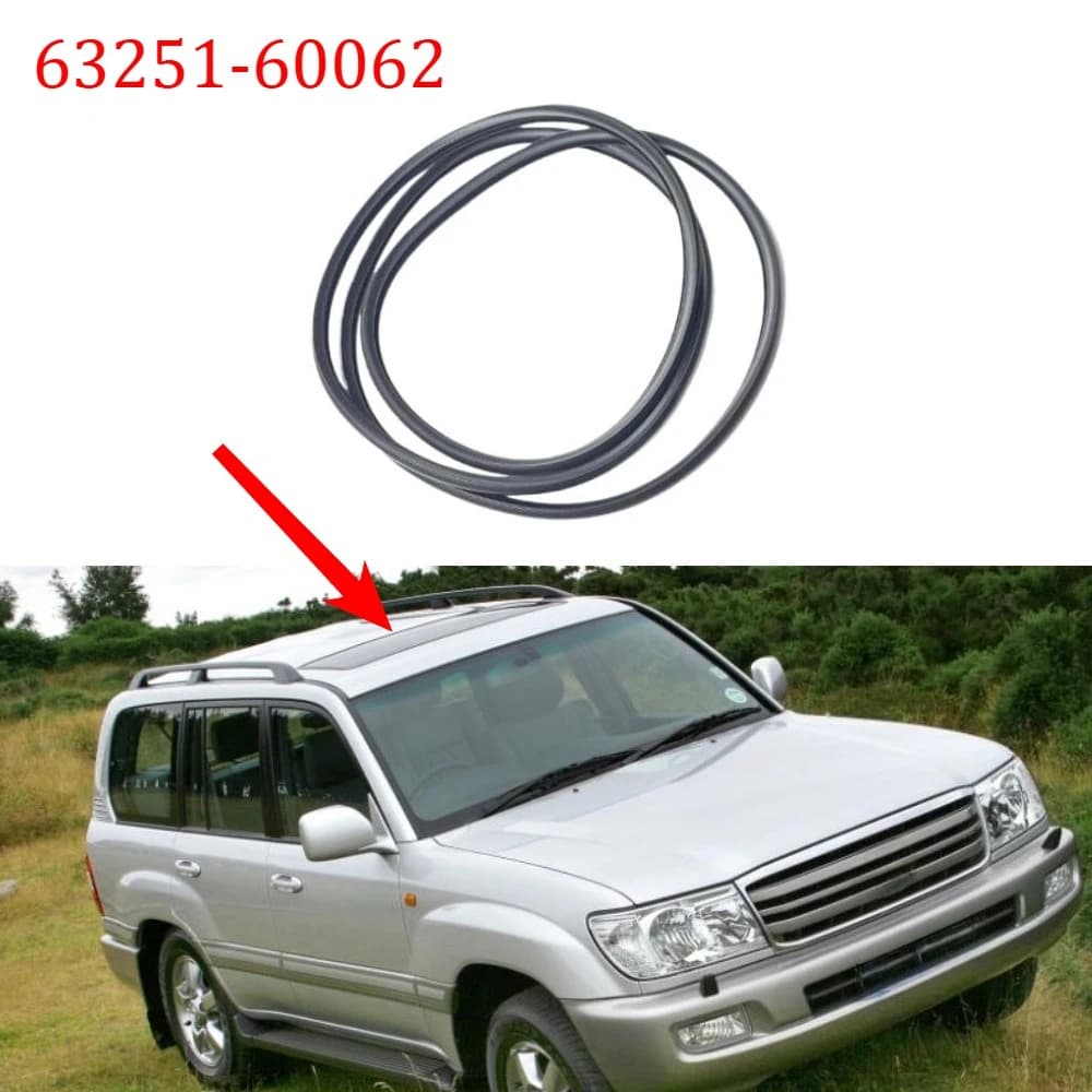1 Piece Sunroof Glass Seal Shell for Toyota Land Cruiser LC100 1998-2007 Sliding Roof Weatherstrip for LX470 63251-60062