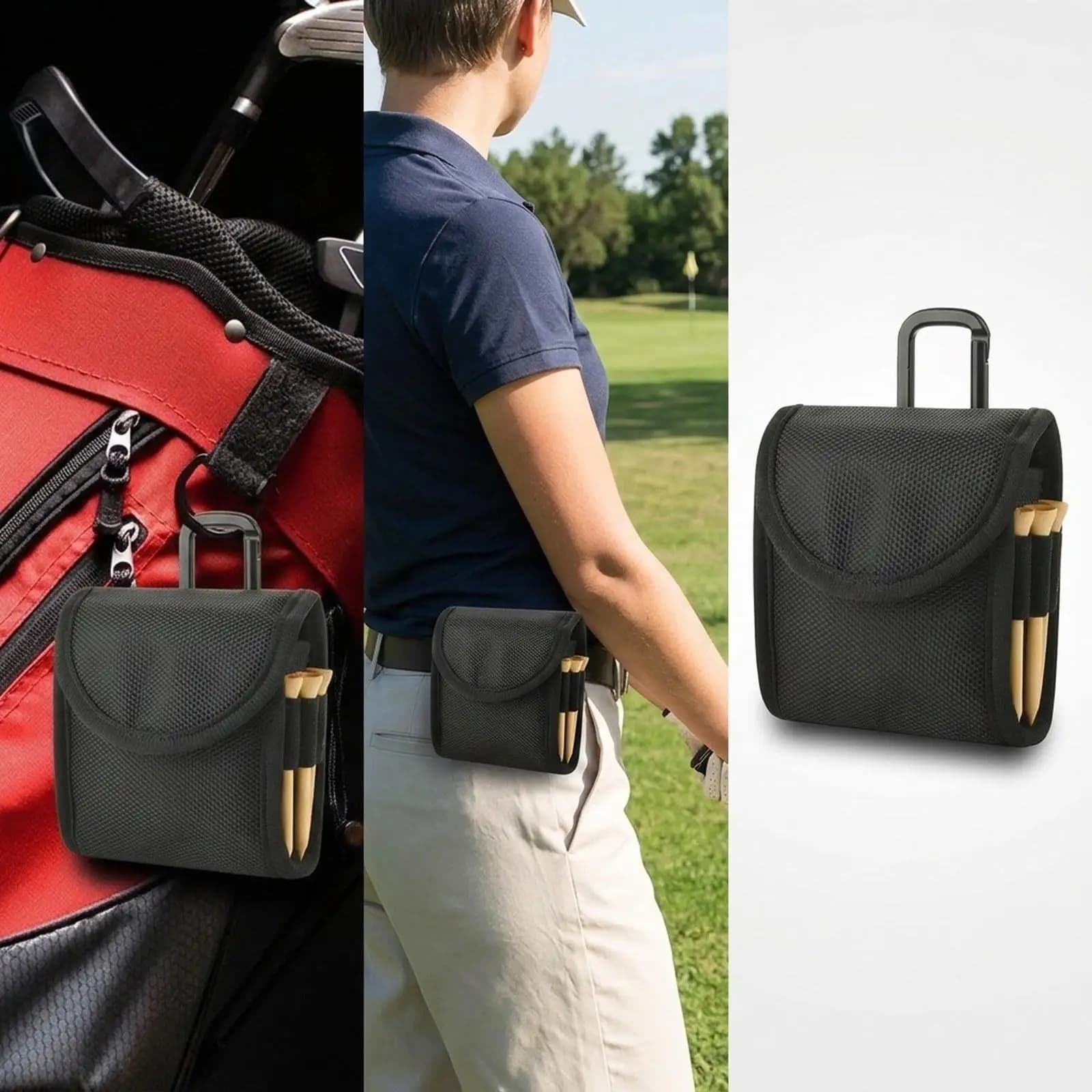Golf Ball Holder Compact Storage Pouch Oxford Cloth Waist Bag for Golf Practice Accessories Supplies