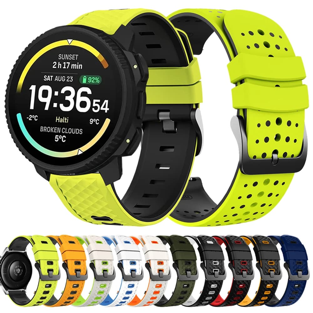 Silicone Strap 22mm For Suunto Vertical 2/RACE 2 S/Run/Ocean Sports Band For Suunto 5 9 Peak Pro Bracelet Soft Breathable Belt