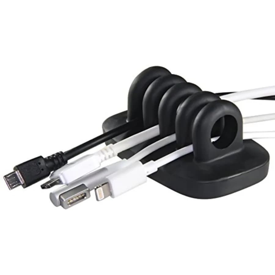 Desktop Cable Organizer, Weighted, No Bad Smell, Bundled with 4 Reusable Cable Ties