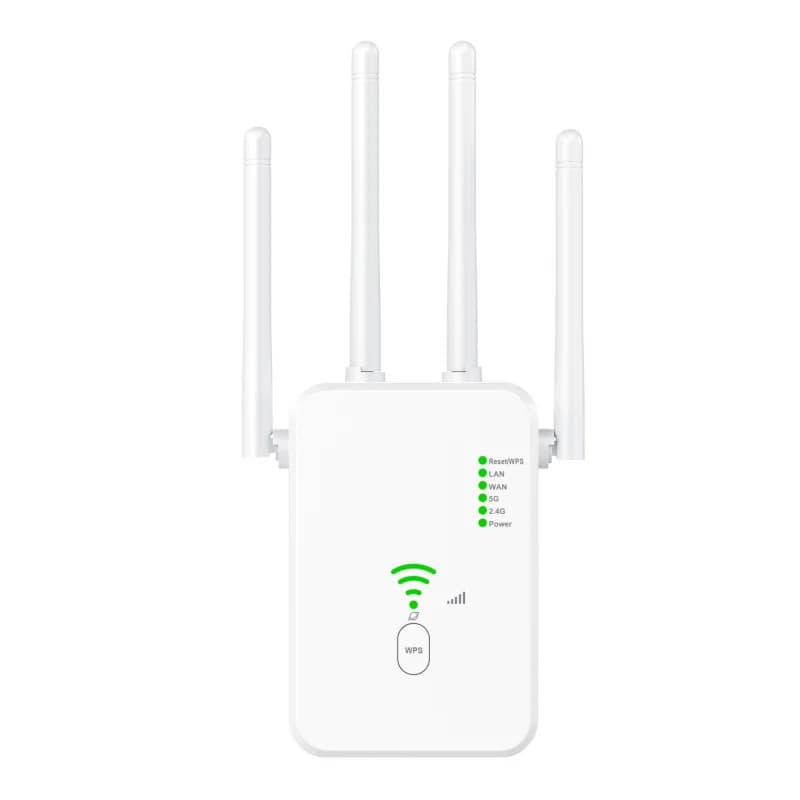 Ripetitore WiFi 1200M/300M, Amplificatore di Segnale Dual Band 5G/2.4G, Ripetitore Wireless per Router Domestico, Spina US/EU/UK