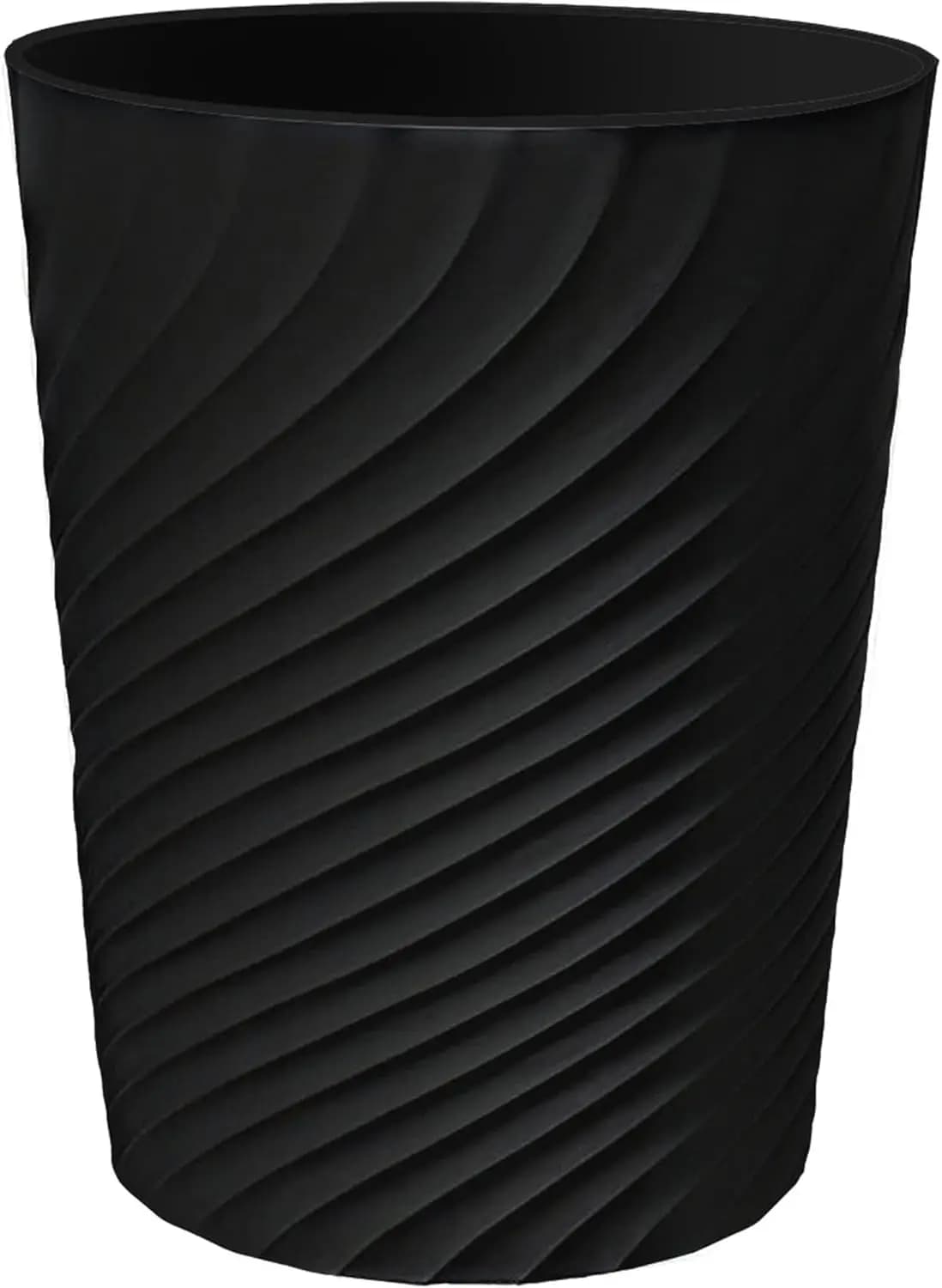 1.8 Gallon Slim Trash Can for Bathroom Office Bedroom Kitchen, Small Wastebasket with Narrow Profile, Black