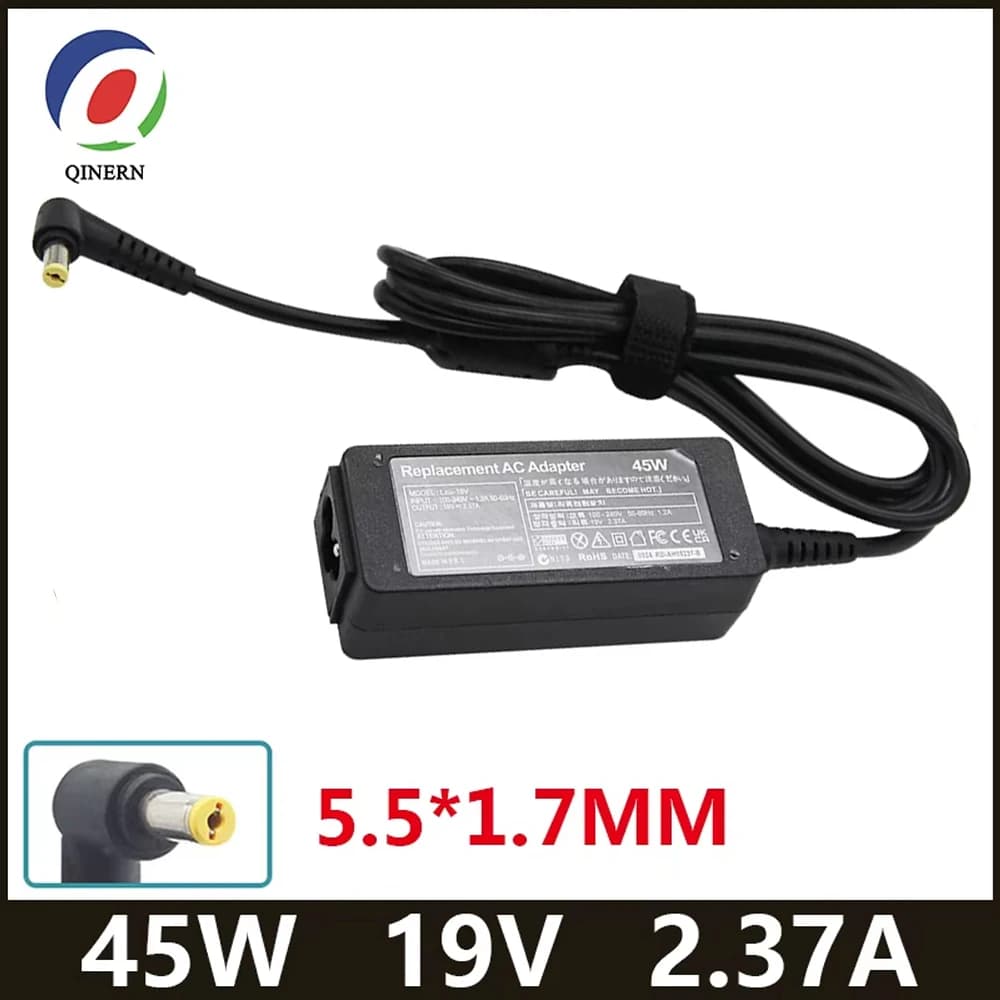 Caricatore adattatore per laptop 19V 2.37A 45W 5.5*1.7MM per Acer Aspire 3 A314-31 A515-51-3509 E5-573-516D Serie Alimentatore per notebook