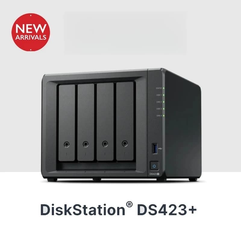 DS423+ NAS a 4 Bay, Stazione di Archiviazione Cloud con 2GB DDR4, Server di Archiviazione di Rete per Piccole Imprese e Uffici Domestici, Gestione Dati 2023 NUOVO