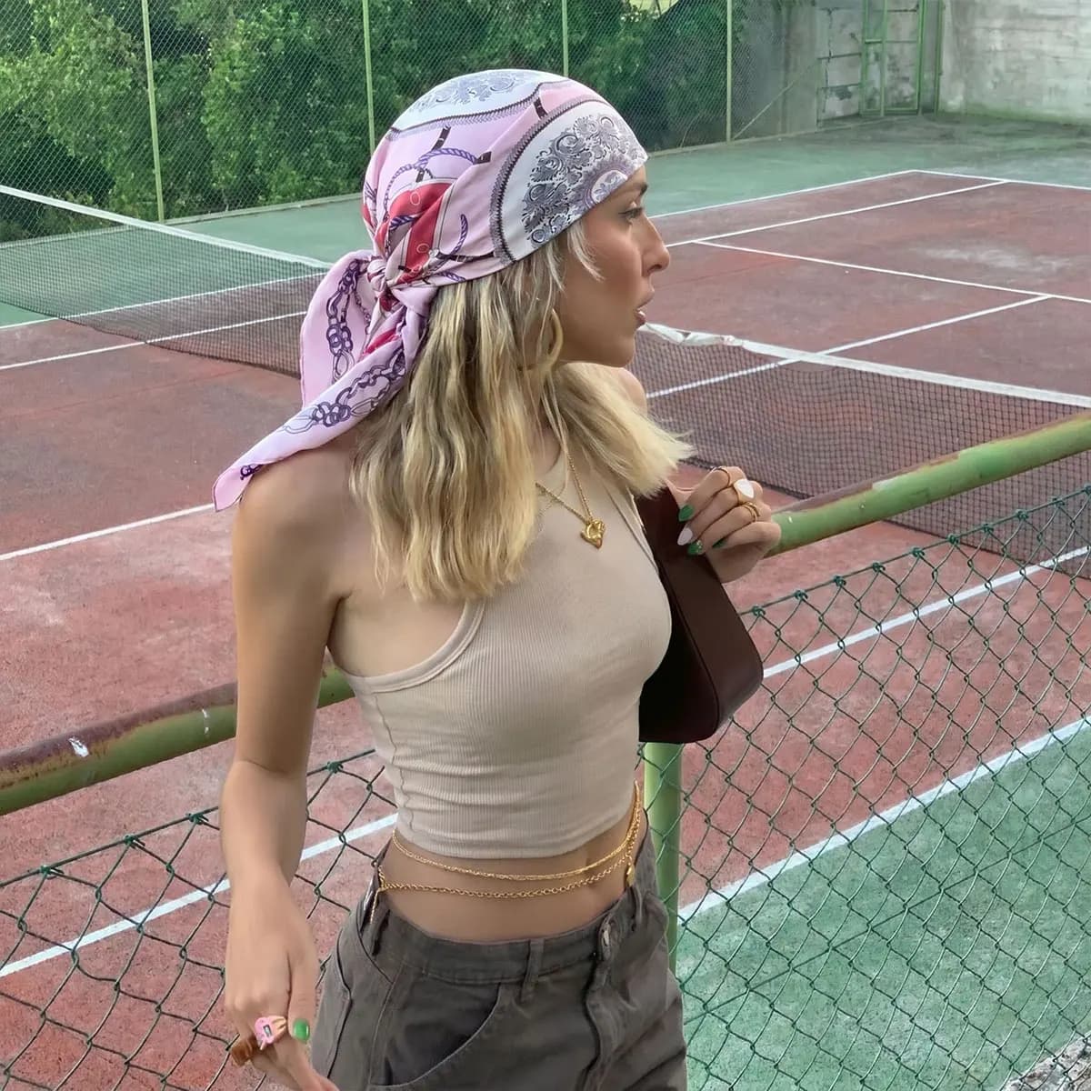 Foulard Quadrato di Lusso in Seta Stampata da 70 cm per Donna, Sciarpa per Capelli, Fascia per Collo, Hijab da Spiaggia, Bandana Femminile