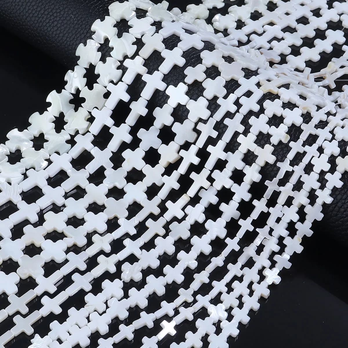 1 Strand Natural Cross Shell Beads White Mother Of Pearl Shell Loose Beads For Jewelry Making DIY Handmade Necklace Accessories