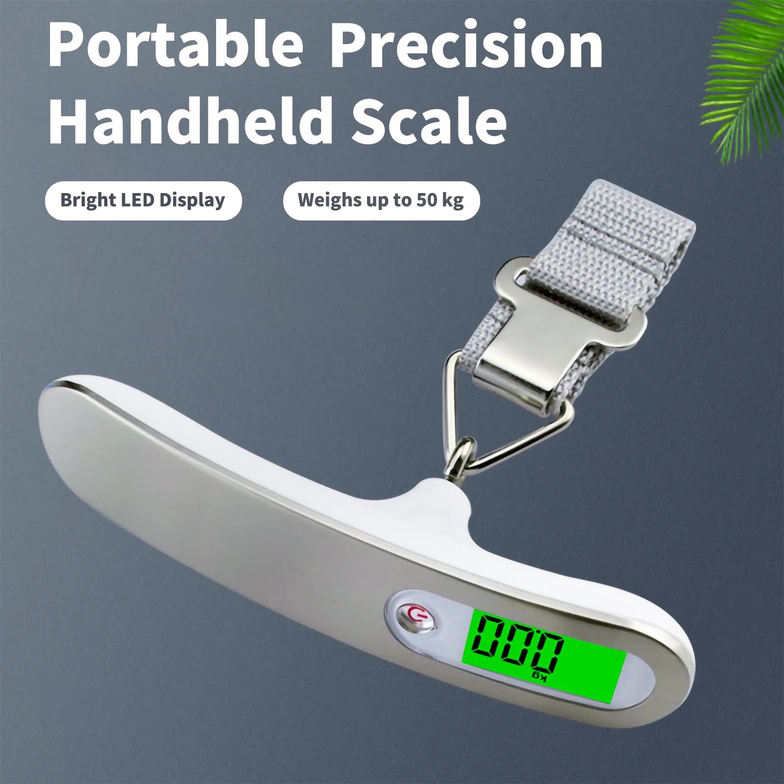 Bilancia Digitale Portatile 110lb/50kg con Display LCD, Bilancia Elettronica per Bagagli da Viaggio, Pesatura Valigie, Bilancia da Pesca con Gancio