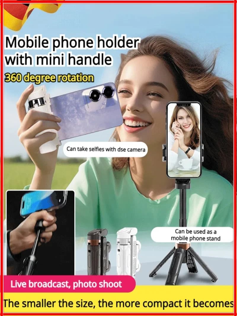 Il nuovo dispositivo per fotocamera mobile con quadpod da terra universale portatile da viaggio Super Mini Selfie Stick ruota di 360 gradi portatile da viaggio