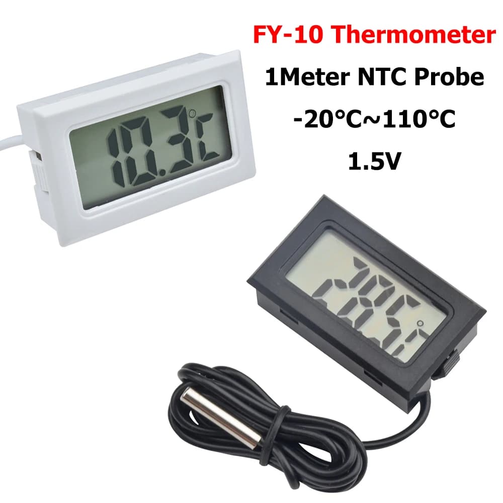 Mini Termometro Digitale -20 ° Da C a 110 ° Display LCD C con sensore NTC da 1 metro per il monitoraggio della temperatura del frigorifero della cucina domestica
