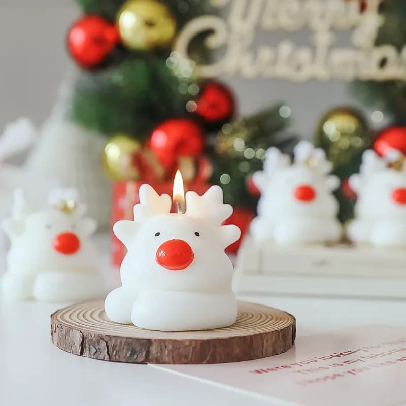 1pc Creative Deer Shaped Christmas Aromatherapy Candle Gift Christmas Aromatherapy Candle