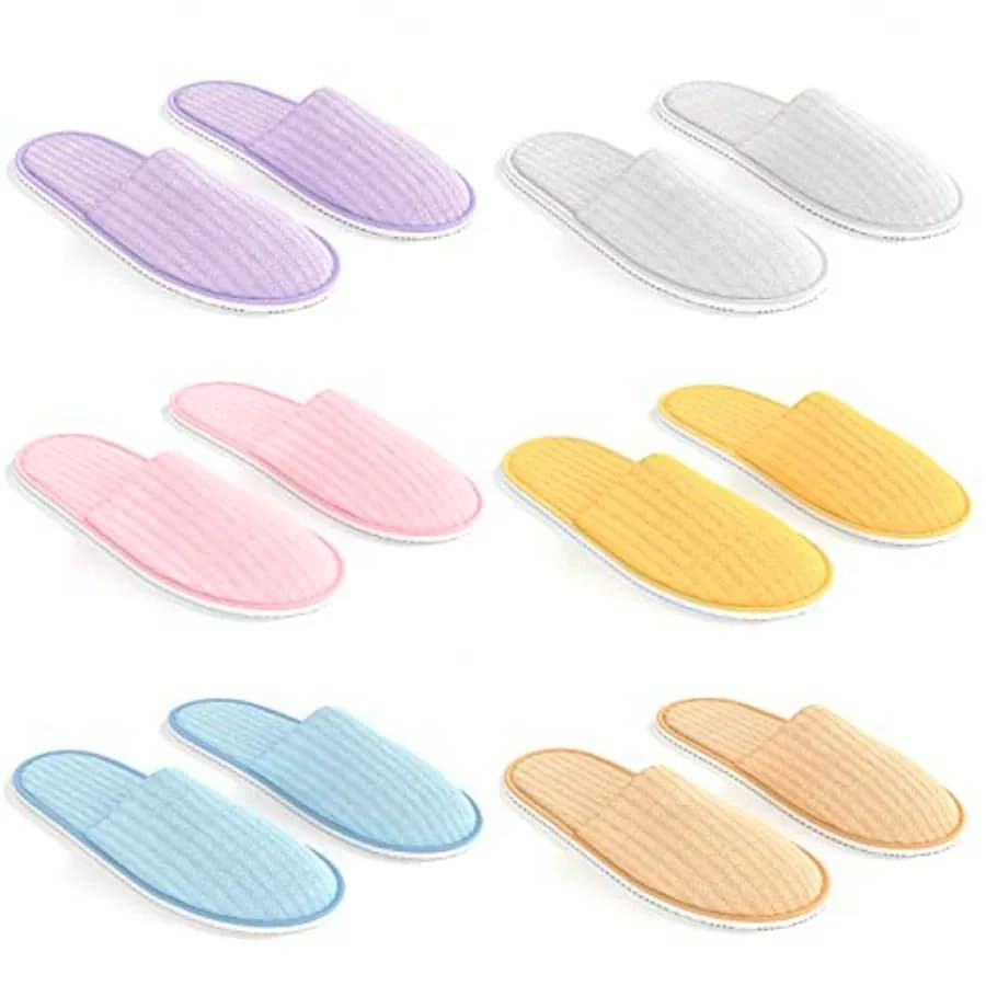 Pantofole da Spa Maeline, Antiscivolo, Monouso, all'Ingrosso, per Ospiti d'Hotel, Multicolore, Riutilizzabili, per Interni