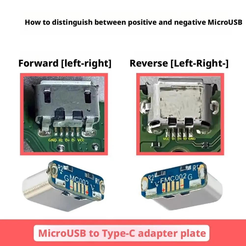 5pcs M85K Micro USB to Type C Adapter Set USB Connector Type C Female Jack 5Pin SMD For PCB Soldering DIY Repair Adapter
