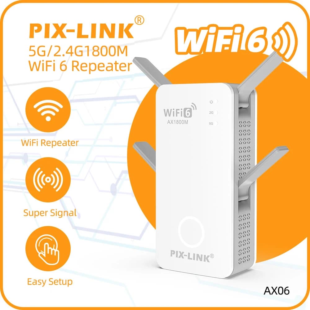 PIX-LINK Ripetitore WiFi 5G, Amplificatore di Segnale, Estensore di Rete, Booster 1200Mbps 5 GHz, Ripetitore WiFi Wireless a Lungo Raggio