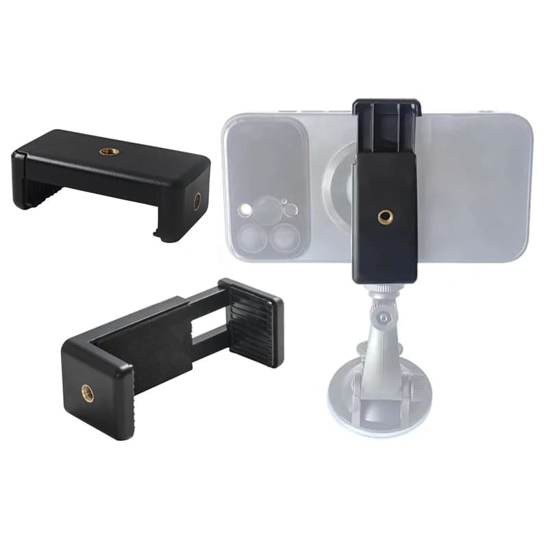 Supporto a clip per cellulare con foro per vite da 1/4 di pollice, morsetto per iPhone, Samsung, Huawei, Xiaomi, Realme, smartphone, treppiede, selfie stick
