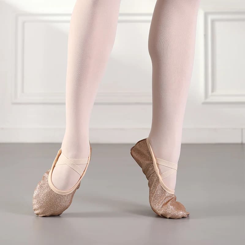 Ballet Dance Shoes Yoga Gym Flat Slippers Glitter Kids Women Ballet Flats Children Practise Dance Shoes Soft Sole Training Shoe