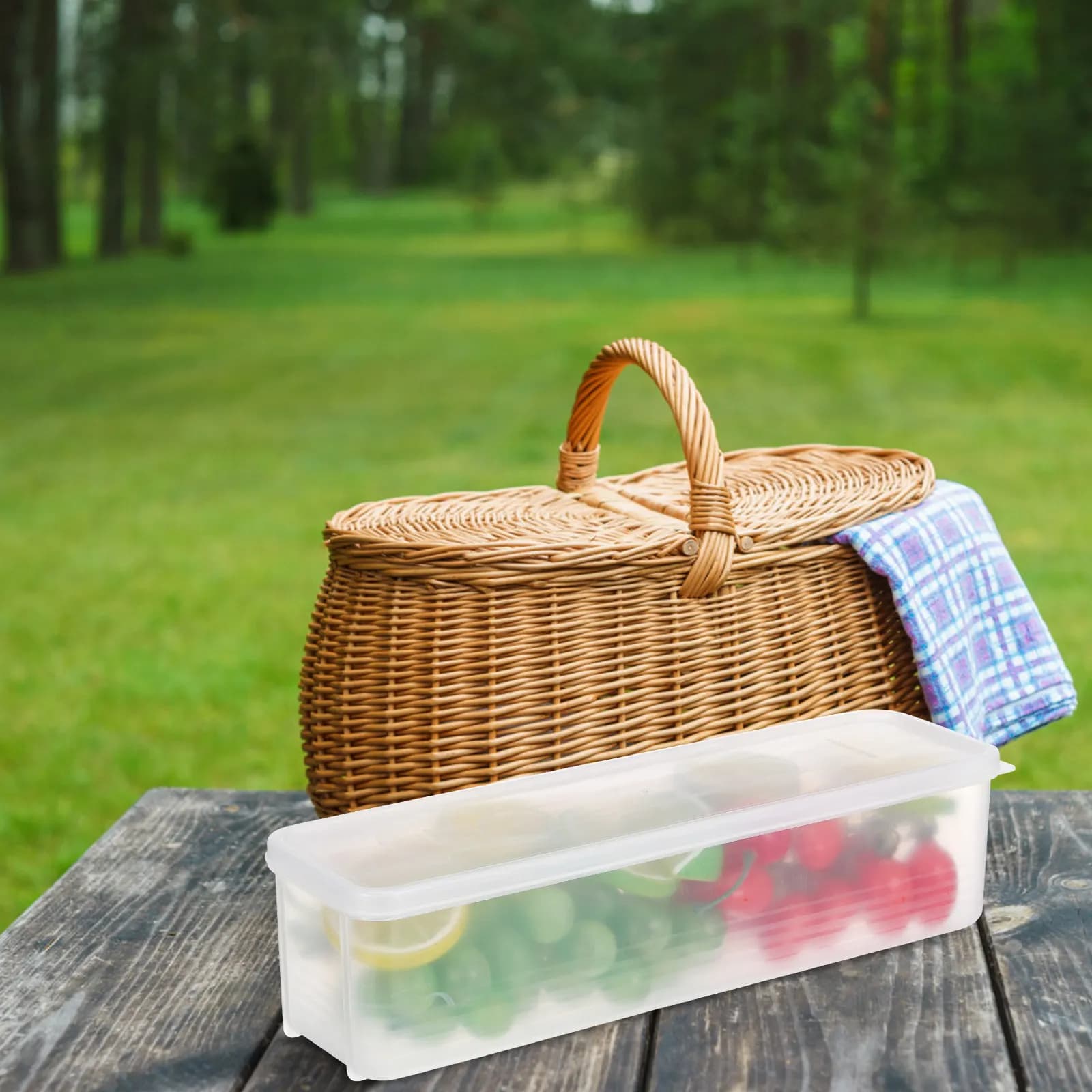 Set di 3 Contenitori Ermetici per Alimenti in Plastica PP Trasparente, Organizzatori per Frutta e Verdura, Contenitori per Frigorifero, Conservazione Freschezza