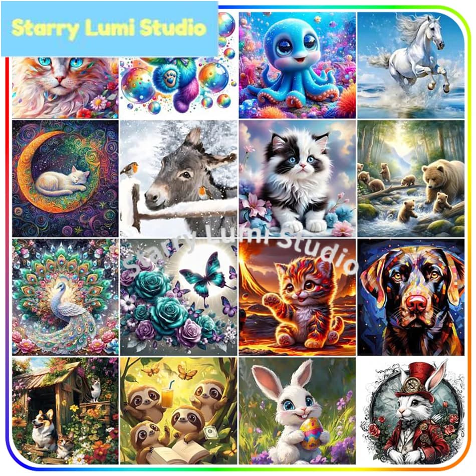 Nuovi Arrivi: Kit per Diamond Painting con Animali, Immagini 5D in Diamanti, Accessori per Arte e Artigianato, Mosaico in Cristallo