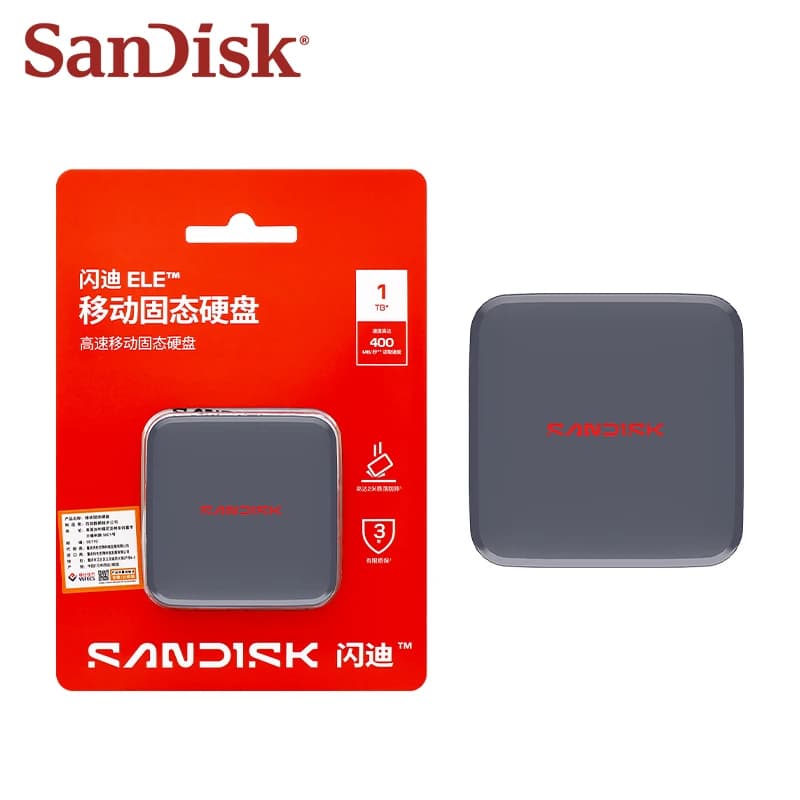 SanDisk E11 ELE Portable External SSD Solid State Drive 1TB 2TB 400MB/s Type-C USB 3.2 High Speed Slim for iPad Phone Laptop