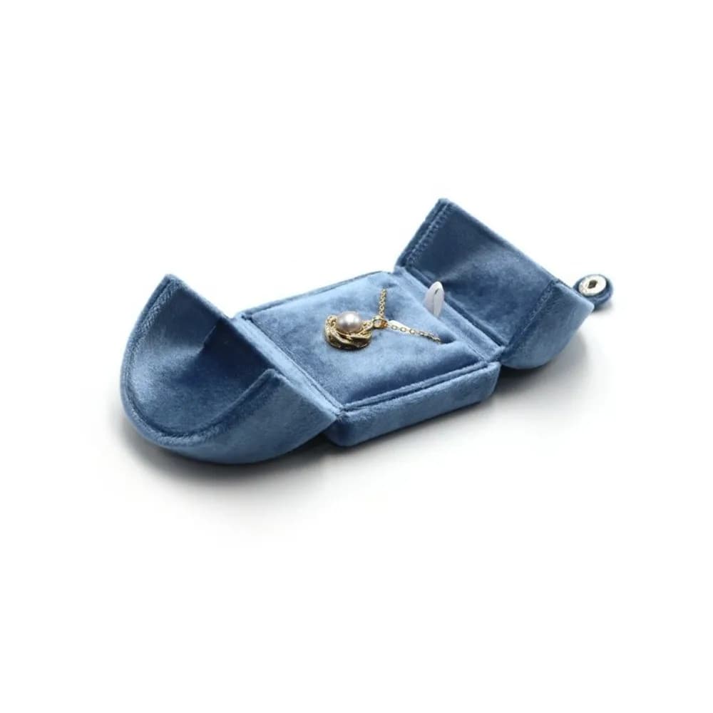New Velvet Storage Box Double Door Multi-functional Holder Solid Color Rings Bearer Box Jewelry Organizer