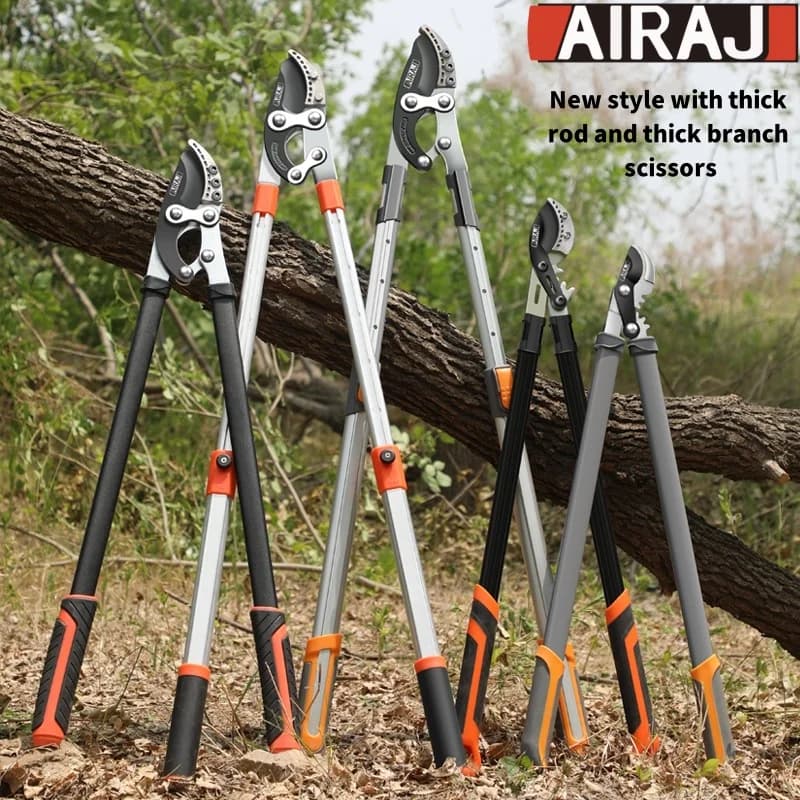 AIRAJ Bypass pruning shears with gear cutting system Cut thicker branches of 30 mm Intensive steel blade SK-5