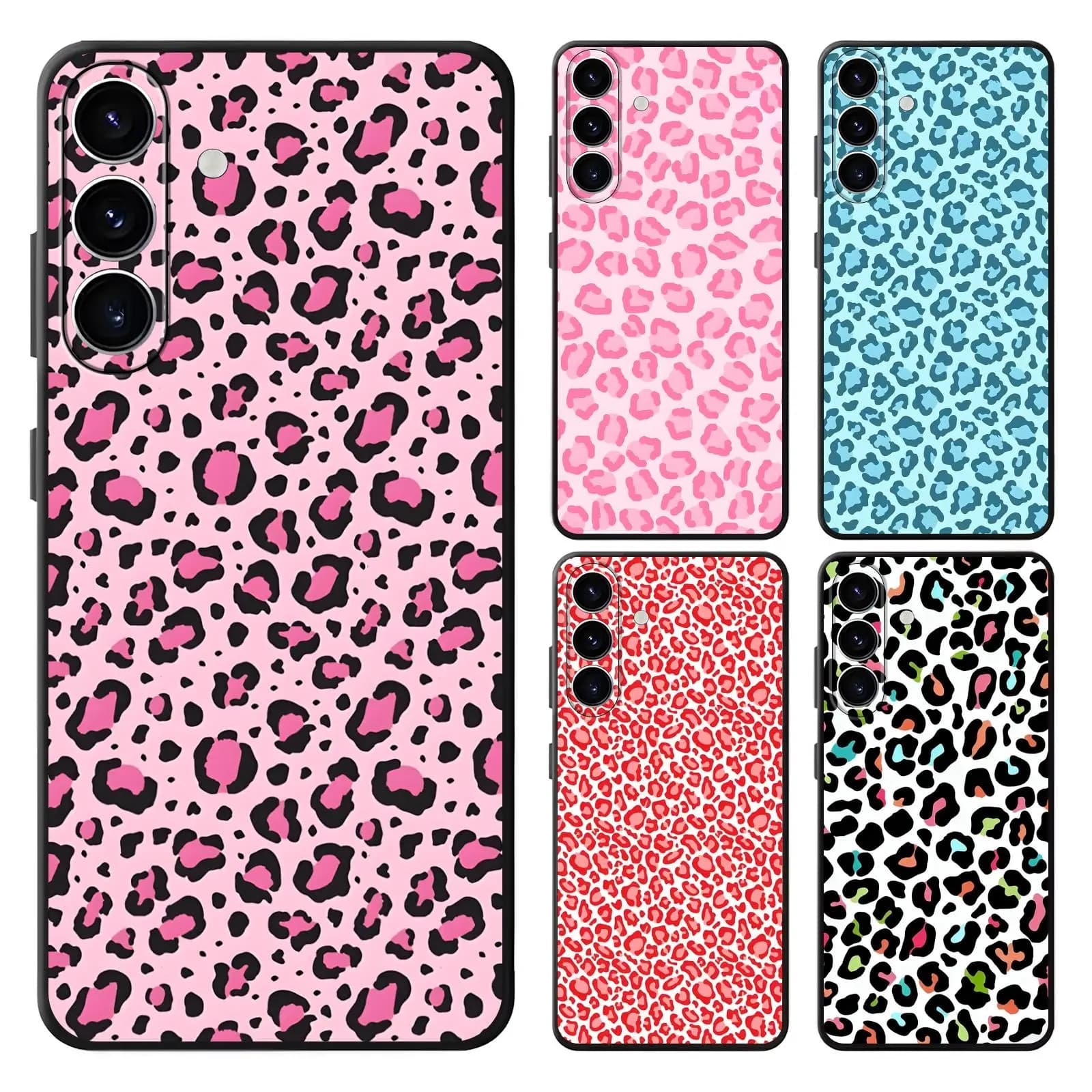 Phone Case For Samsung A57 A56 A37 A27 A17 A36 A26 A55 A35 Anti-Drop Soft Black Case Leopard print pattern