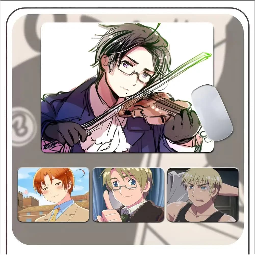Tappetino per mouse Anime Hetalia Axis Powers, piccolo tappetino per mouse LockEdge per giocatori, tappetino per scrivania del computer, rettangolare, in gomma antiscivolo