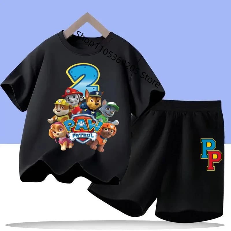 Set estivo 2 pezzi per bambini 2026: T-shirt e pantaloncini con stampa cartoon, abbigliamento sportivo casual per bambine dai 3 ai 14 anni
