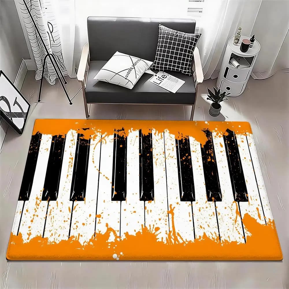 Tappetino Symbol M-MusicNote Eco - Tappetino in flanella antiscivolo inodore per interni, tappeto morbido in peluche corto per la casa