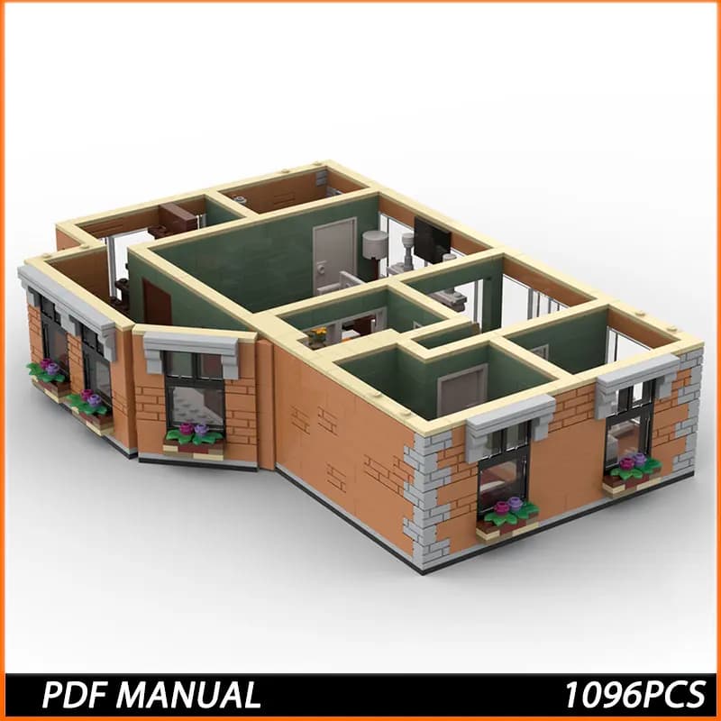 Moc Friend Apartamentos Ros Modellino in Mattoncini Architettura Moderna Fai da Te Personalizzato Regalo di Natale Compleanno per Adulti 1096 Pezzi