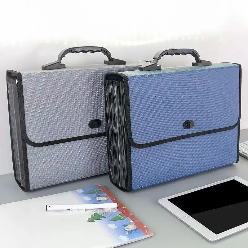 Cartella portadocumenti espandibile con 26 tasche, valigetta organizer, scatola portadocumenti aziendale impermeabile con manico, forniture per ufficio