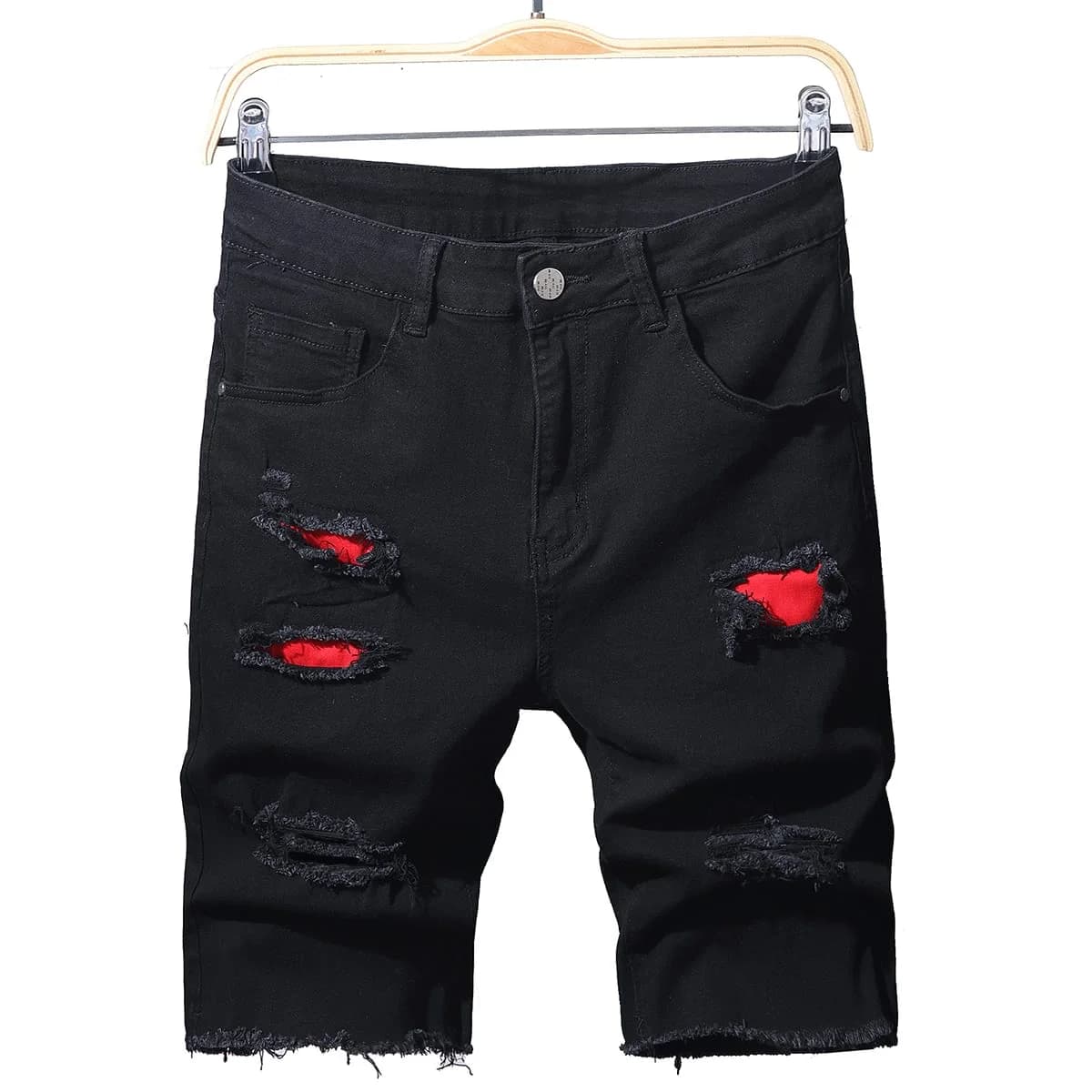 Men's Shorts Stretchy Slim Summer Denim Shorts patchwork Retro Fashionable Cotton Streetwear Cargo Shorts for Men