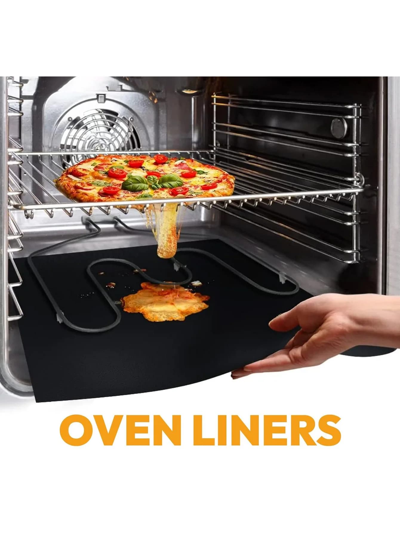 1/2Pcs Oven Mat, Easy to Clean Oven Stove Bottom Protection Mat, Non-Stick Heat-Resistant Baking Mat, Suitable for Home and Outdoor Use