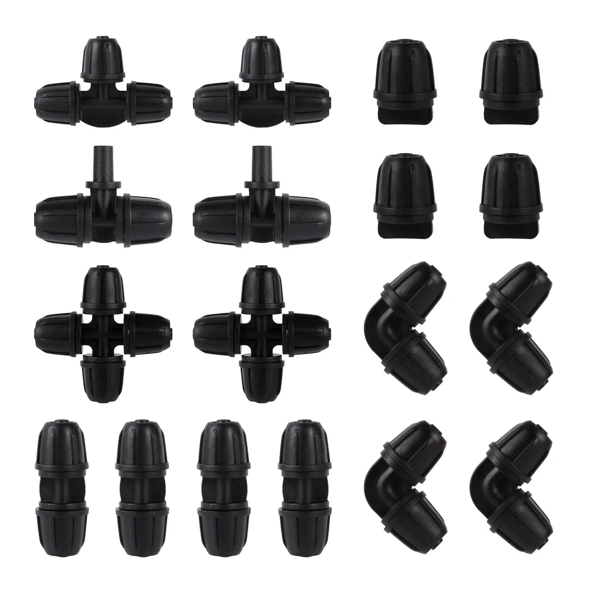 Connettori bloccati per tubi da 1/4 "giunto a t per Splitter d'acqua giunti per tubi da 4/7mm raccordi per irrigazione a goccia per irrigazione da giardino 5/10/20 pezzi