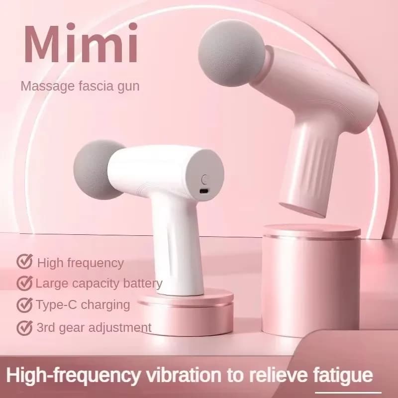 Compact Pink Mini Handheld Massage Gun Deep Tissue Fascia Gun Portable Muscle Therapy Massager Professional Body Relaxation Device