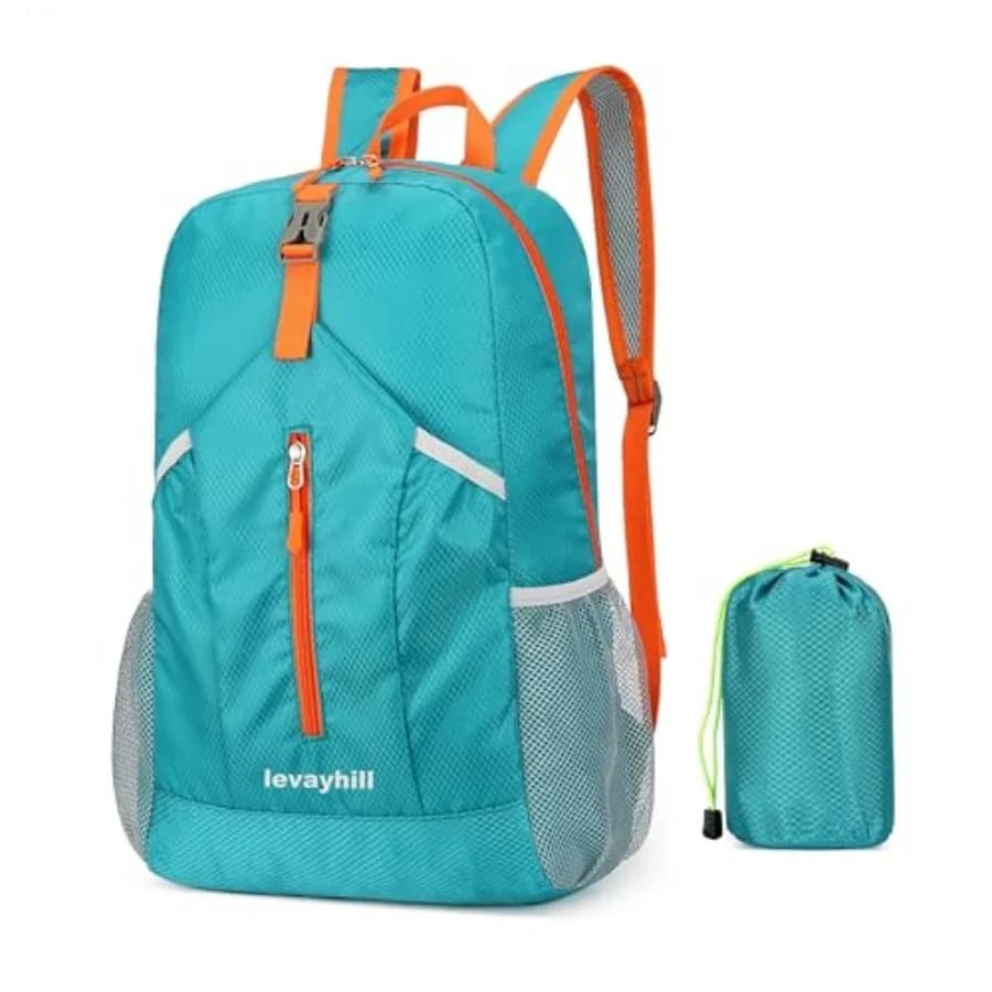 25L Foldable Hiking Backpack, Small Packable Daypack Lightweight Collapsible Bag, Water Repellent Travel Basic-Daypack, Men Wom