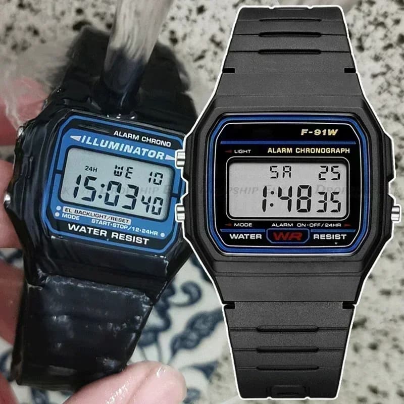 Kids Simple Square Small Dial Electronic Watch Silicone Strap Casual Men's Watch Fashion Gift For Friend