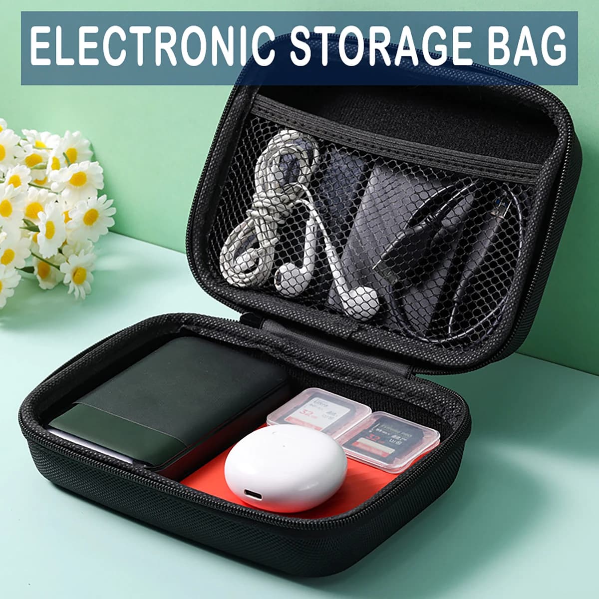 Custodia per auricolari EVA, borsa per disco rigido, scatola per imballaggio di prodotti elettronici 3C, cavo dati, chiavetta USB, scatola di accumulo di energia