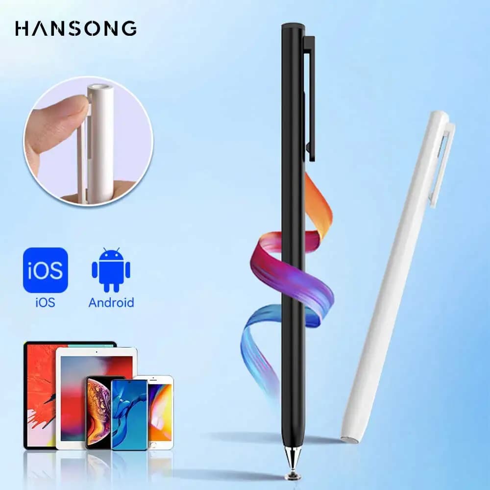 Penna stilo universale Stilo magnetico a forma di D con clip per penna per iPad Samsung Xiaomi Huawei Matita touch per schermo tablet telefono