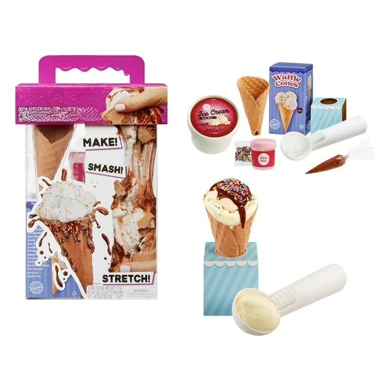 Kit Slime Fai-da-Te a Forma di Cono Gelato, Crea, Frantuma e Allunga il Tuo Slime Cibo, dai 8 Anni in su