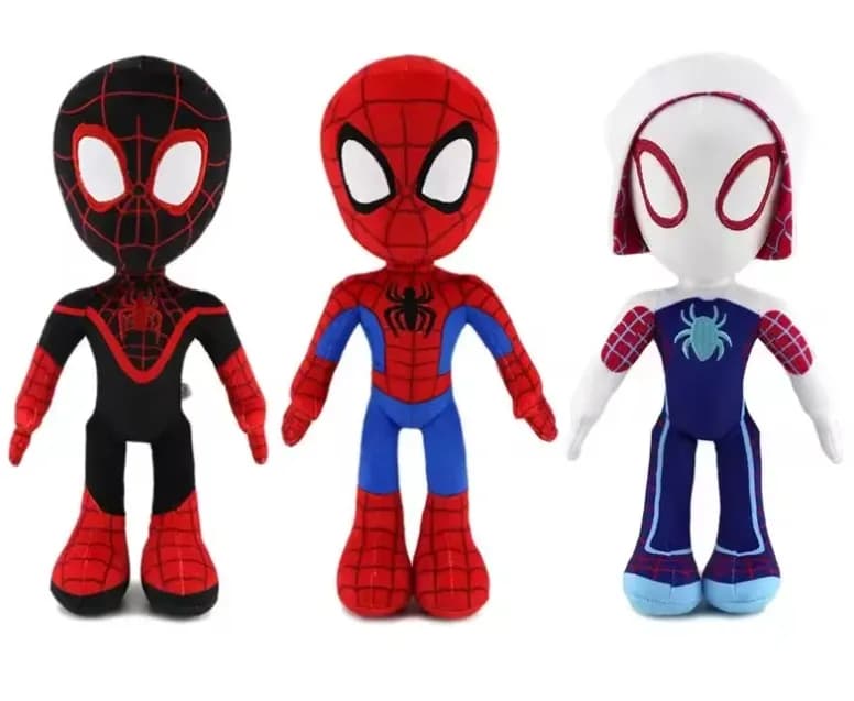 27-30CM Anime Avengers Spiderman giocattoli di peluche nel Spider-Verse Gwen Peter Parker Noir bambole morbido peluche per i regali dei bambini