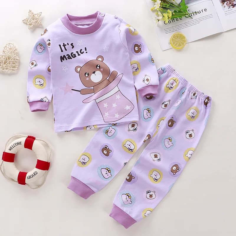Pigiama per bambini primavera autunno Set per bambini Neonata Intimo per ragazzi Abbigliamento Pigiama per indumenti da notte a maniche lunghe Set Abbigliamento per bambini