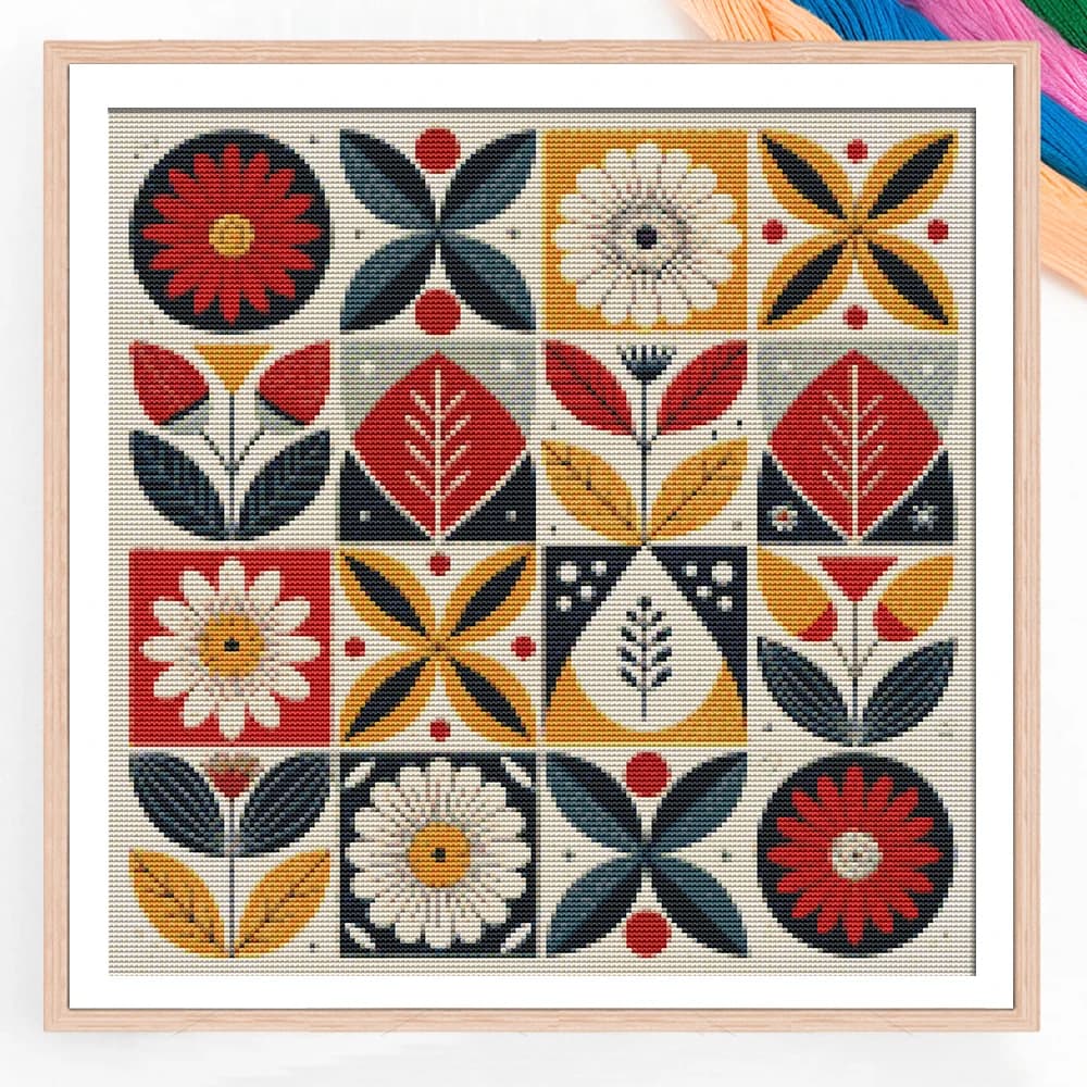 Punto Croce 11CT con Fiori, Ricamo Completo per Decorazione Murale, Filo di Cotone Stampato, Nuove Opere d'Arte Decorative
