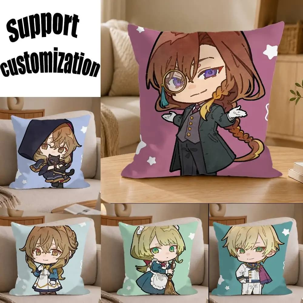 Chibi Monica of Silent Witch Square Sofa Pillow Cover Solid Color Living Room Home Decor Cushion Case