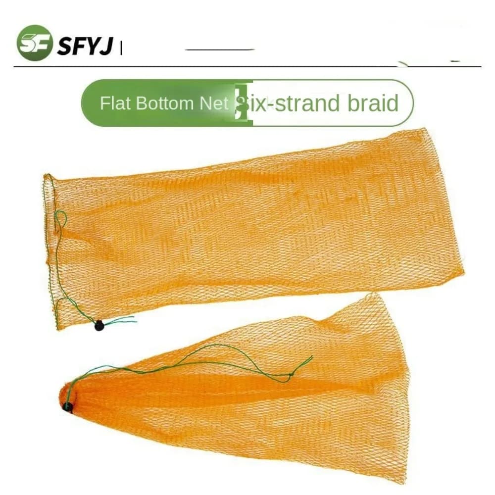 Borsa per rete da pesca in nylon leggero Gabbia per pesci verde pieghevole gialla Filo pieghevole per gabbia per pesci