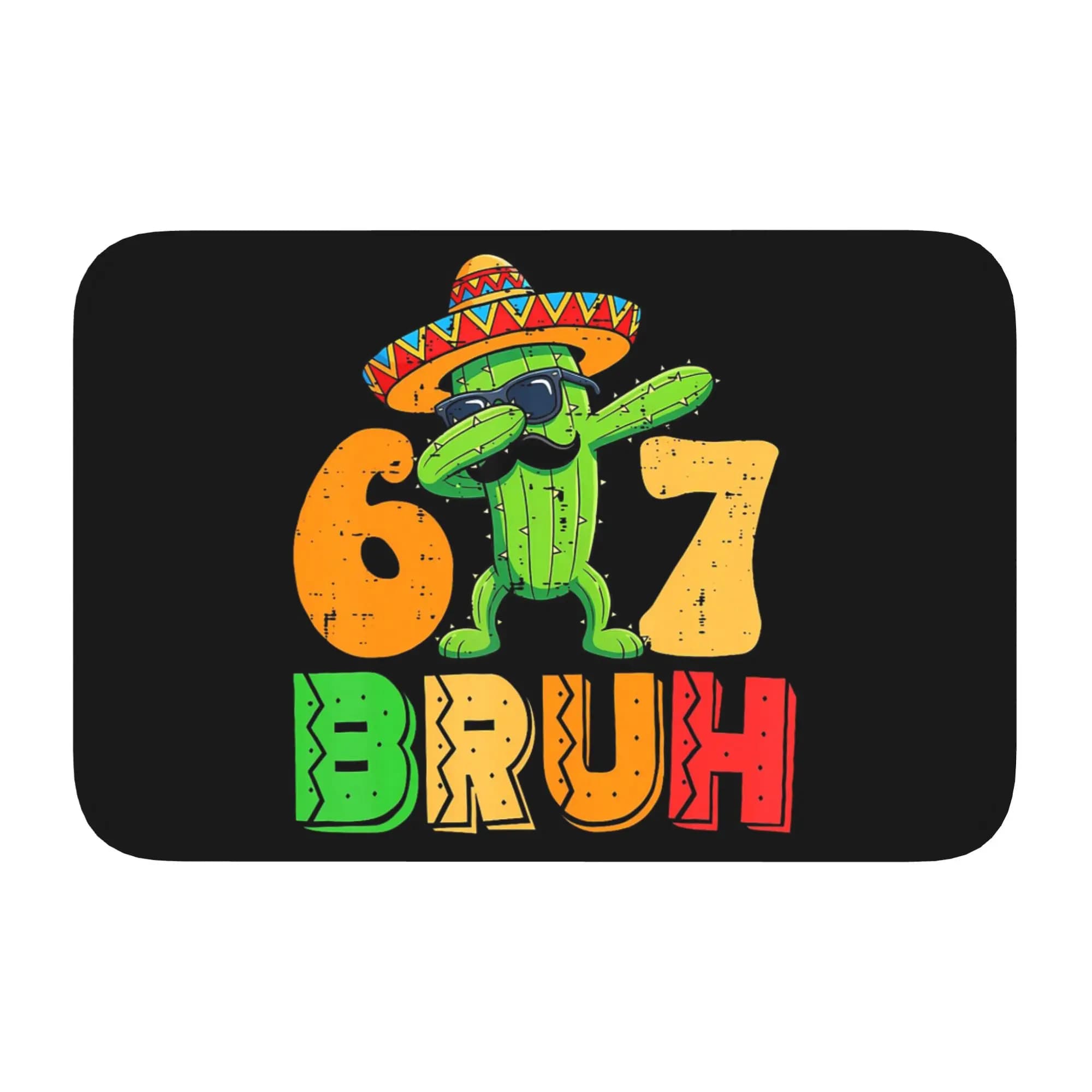 67 Bruh Meme Funny Cinco De Mayo Cactus Tappetino per zerbino, cuscino, tappeto, cucina, ingresso, casa, tappetino per soggiorno