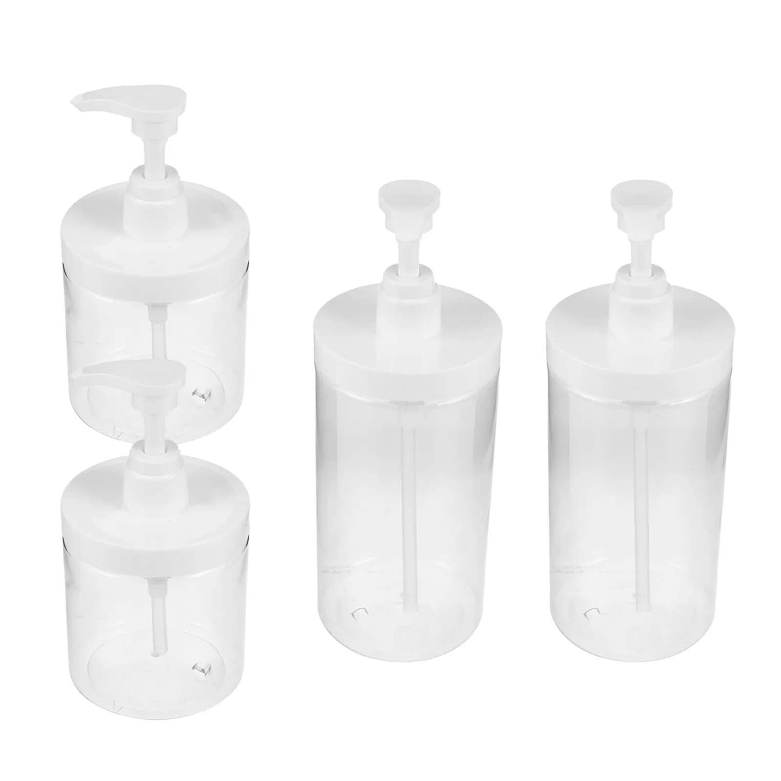 4Pcs Transparent Travel Bottles Leakproof Pump Refillable Container Portable Shampoo Conditioner Soap Dispenser for Travel